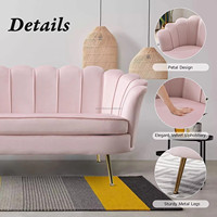Sofa de salon moderne à deux places en tissu Ensembles de salon sectionnels fantaisie pour atelier à domicile Villa Park Refroidissement à bas prix inclus