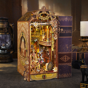 Escena de Librería Vintage Egipcia de Madera para Armar, Miniatura 3D de Casa de Muñecas, Decoración para Estante, Regalo de Cumpleaños - Product Image 4