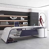 Bureau de direction simple et moderne en bois blanc, créatif, personnalisé, écologique, pour bureau à domicile, mobilier de bureau
