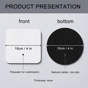 <b>Coasters</b> Bulk Wholesale Custom Logo Waterproof Neoprene <b>Coaster</b> 4X4 Inch Blank Cup Mat for Sublimation - Product Image 2