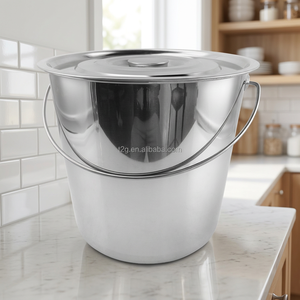 Cubo de Acero Inoxidable con Tapa, Diseño Moderno para Uso en la Cocina - Product Image 1
