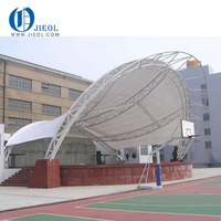 Structure de toit tendue en acier pour court de tennis, architecture moderne, membrane en PVDF/PTFE, imperméable, résistante aux UV et au feu