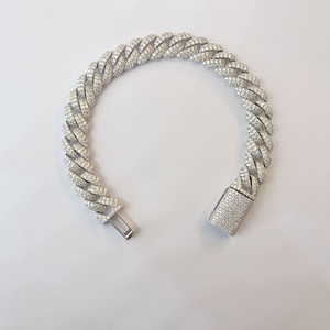 Best Quality Bracelet Moissanite Jewelry 10mm Cuban Link Chain Moissanite Bracelet for <b>Men</b> & Women - Product Image 1