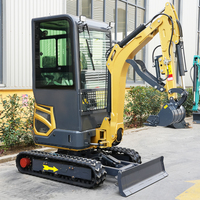 Promotion : Mini-excavatrice hydraulique 1,8 tonne à chenilles en caoutchouc, zéro queue, moteur EPA/EURO 5, pour jardin et tout-terrain
