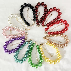 811 स्टाइलिश नई फैशन नकल मोती कंगन साफ क्रिस्टल नेकलेस पोशाक पोशाक के गहने महिलाओं को शादी के उपहार के लिए सेट करती है - Product Image 6