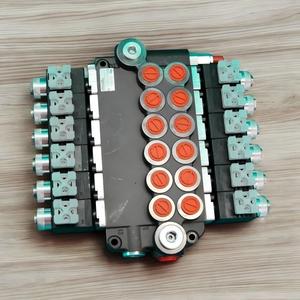 Válvula de Control Direccional Monobloque Hidráulica de 6 Bobinas Huamao 6Z80-AAAAAA-ES3-12/24VDC-G, Flujo de 95L/min, 250/300 Bares - Product Image 1