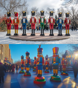 Bán buôn giáng sinh sợi thủy tinh lớn tác phẩm điêu khắc nhựa kích thước lớn nutcrackers để bán - Product Image 6
