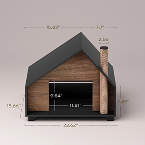 Cuccia per Cani in Legno Stile Cottage Moderno, Robusta e Durevole, Casa per Gatti da Interno ed Esterno con Tiragraffi - Product Image 5