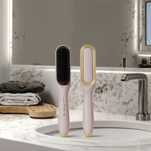 Peigne électrique 2 en 1 pour hommes, <span class=keywords><strong>lisseur</strong></span> et fer à friser, brosse à lisser à ions négatifs et brosse à boucler la <span class=keywords><strong>barbe</strong></span>. - Product Image 1