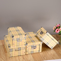 Boîte de rangement de bureau pliable en carton recyclable YZ Wholesale avec fente métallique pour montres et dossiers, emballage cadeau