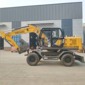 Excavadora de Ruedas JG150S de 13.5 Toneladas, Máquina de Movimiento de Tierras de Uso Pesado con Rompedor de Tuberías, Gran Venta en el Sudeste Asiático - Product Image 1