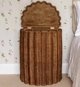 Unique Design Wavy Scalloped Injection Rectangle <b>Laundry</b> <b>Basket</b> for Bedroom Storage or Decor As a Side Table - Product Image 4