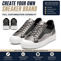 Chaussures personnalisées par le fabricant, sneakers bicolores argent, gris et noir, semelle épaisse blanche, marque privée, OEM, ODM, logo personnalisé, approvisionnement en gros