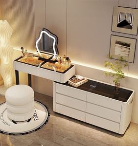 <span class=keywords><strong>Table</strong></span> de toilette à la mode, luxe, noire, intelligente, avec miroir LED, grand rangement, meubles de chambre à coucher, vente en gros - Product Image 2