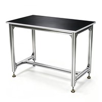 Banc de travail modulaire industriel en profilés aluminium sur mesure, antistatique ESD, pour ligne d'assemblage et table d'emballage avec extrusion à rainure en T 6063-T5