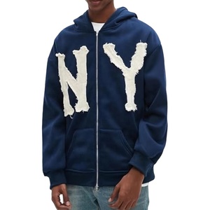 Veste oversize décontractée à fermeture éclair 100% coton unisexe à la mode Y2K Hip Hop <span class=keywords><strong>Streetwear</strong></span> à motif de lettres brodées à capuche XL <span class=keywords><strong>Harajuku</strong></span> - Product Image 6