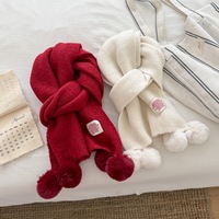 Écharpe d'hiver tricotée 2026 pour femmes et filles, tendance, confortable, chaude, épaisse, avec pompon en fourrure