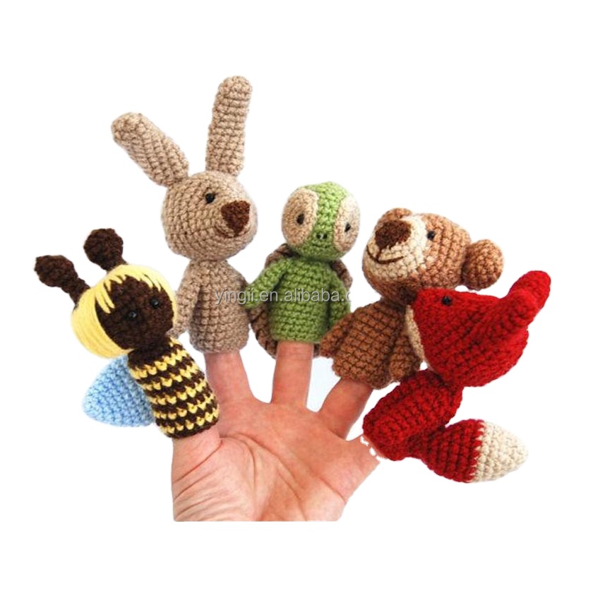 A245 качественные вязаные куклы животных ручной работы вязанные крючком пальчиковые куклы