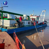 Drague de dragage à aspiration par jet personnalisée en usine, bateau de pompage de sable fluvial, navire de dragage pour l'extraction d'or alluvial avec moteur diesel