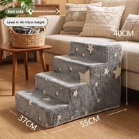 Escaliers pour animaux de compagnie modernes en gros, motif étoile fluorescente pour la sécurité nocturne, mousse 35D antidérapante, amovible et lavable pour chien