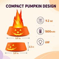 Lampe LED citrouille d'Halloween à effet de flamme, lampe de foyer simulé pour fête d'Halloween et décoration de scène