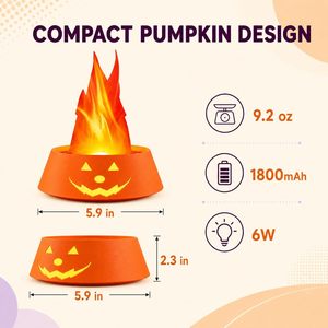 Halloween LED Pumpkin <b>Flame</b> <b>Light</b> Simulated Fire Pit Lamp for Halloween Party and Stage Decor - Product Image 2