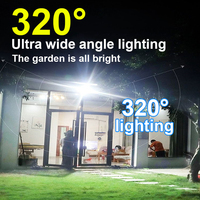 Lampadaire Solaire LED à Détection Radar, Matériau ABS, Batterie Lithium-Ion, Haute Luminosité 6000K Lumière du Jour, IP54, Angle de Faisceau 320°, Utilisation Jardin