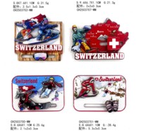 Aimants de réfrigérateur 3D en forme personnalisée, design Art Déco, en bois époxy écologique, souvenir de voyage, logo