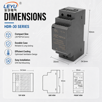 Alimentation électrique sur rail DIN ultra-mince 35 mm, 30 W, 24 V, 1,5 A, convertisseur AC/DC industriel HDR-30-24 pour systèmes de contrôle d'automatisation PLC