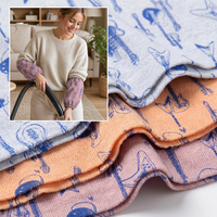 NOUVEAU Tissu en coton biologique 100% 30S imprimé guitare, taille personnalisée, pour créateur de mode