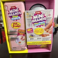 Lot de figurines ZURU Mini Brands ABS Fill The Fridge & Surprise Ball, jouet miniature de collection pour jeu d'imitation, très vendu au Brésil