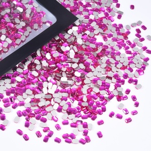 OLeeya Vente en gros Strass en verre diamant plat octogonal rectangulaire 2*4mm Lt.siam pour décoration 3D d'ongles - Product Image 2