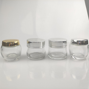 Frascos Cosméticos Modernos de Vidrio Transparente con Tapas, Forma Esférica, Doble Pared Gruesa, 50ml y 100ml, para Lociones y Cremas Faciales y Corporales - Product Image 2