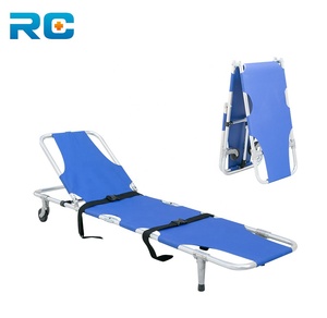 Camilla plegable de aluminio Premium de tendencia con ruedas, ligera, trasera ajustable y pliegue de 2 secciones para rescate de ambulancia - Product Image 4