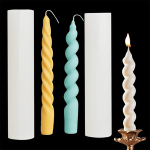 Irtyif Moule à Bougie Silicone - 2 Pièces 3D Cylindrique Noël - DIY Déco Savon Artisanal
