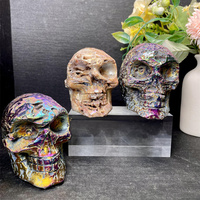 Vente en gros de crânes en cristal Statues de tête Figurines Aura Sphalérite Crânes pour Halloween Cadeaux de décoration