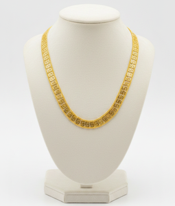 Bijoux Z H Dubaï 24K : Chaîne de soirée, boucles d'oreilles et collier en laiton plaqué or - Product Image 4
