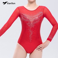Justaucorps de danse à manches longues pour filles, jupe de gymnastique, couleur vive, collants de ballet, tenue d'entraînement pour la scène, ensemble de performance pour les jeunes