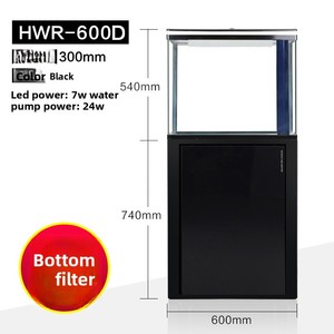 Acquario <span class=keywords><strong>Sen</strong></span> per Soggiorno con Fondo in Vetro, Illuminazione LED e Alta Trasparenza per Pesci Rossi - Product Image 6