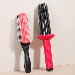 Magic Curl Stick Air Sensitive Puff Hair Styling Tools Comb Curling 9 Rows Denman Hair Brush set Gentleman hair comb