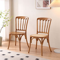 Chaise de salle à manger antique française en bois massif, siège d'appoint, chaise de dîner stable de style château, mobilier élégant pour appartement