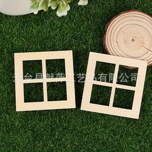 Casa <span class=keywords><strong>de</strong></span> muñecas <span class=keywords><strong>de</strong></span> madera <span class=keywords><strong>de</strong></span> boj, modelo <span class=keywords><strong>de</strong></span> muebles en miniatura, decoración creativa minimalista moderna con ventana cuadrada <span class=keywords><strong>de</strong></span> cuatro compartimentos - Product Image 4