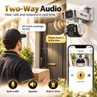 Caméra de sécurité extérieure WiFi Wistino avec zoom numérique 12X, vision nocturne, détection humaine par IA, suivi, IP65, PTZ