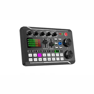 F998 사운드 카드 마이크 믹서 키트 오디오 사운드 카드, DJ Studio 스트리밍, Youtube Tiktok 스트리밍/팟캐스트/게임에 적합