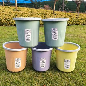 Poubelle en plastique Life Style 8L avec couvercle, utilisation intérieure et extérieure, poubelle cylindrique pour cuisine, salle de bain, maison, bureau - Product Image 1