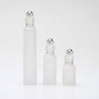 Flacons roll-on en verre dépoli transparent de haute qualité 3ml 5ml 10ml, flacons à bille en verre transparent pour massage des yeux