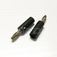 Connecteur Jack Audio Noir 4mm pour Haut-parleur, Fiche Banane Nickelée 4mm pour Haut-parleur, Connecteurs à Vis Noirs