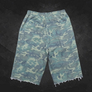 Shorts Bermuda camouflage pour homme, taille élastique, poches, respirants, décontractés, en tissu French Terry tricoté - Product Image 1