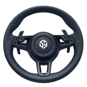 Volante Deportivo Redondo de Cuero Negro Completo para <span class=keywords><strong>Porsche</strong></span> Cayman 987 <span class=keywords><strong>S</strong></span> Design <span class=keywords><strong>Edition</strong></span> 1 Sport R 2006 a 2012 - Product Image 2