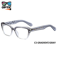 Monture de lunettes TR52 avec insert décoratif sur la patte, forme œil de chat tendance, pour femmes, adaptée aux verres de prescription optiques